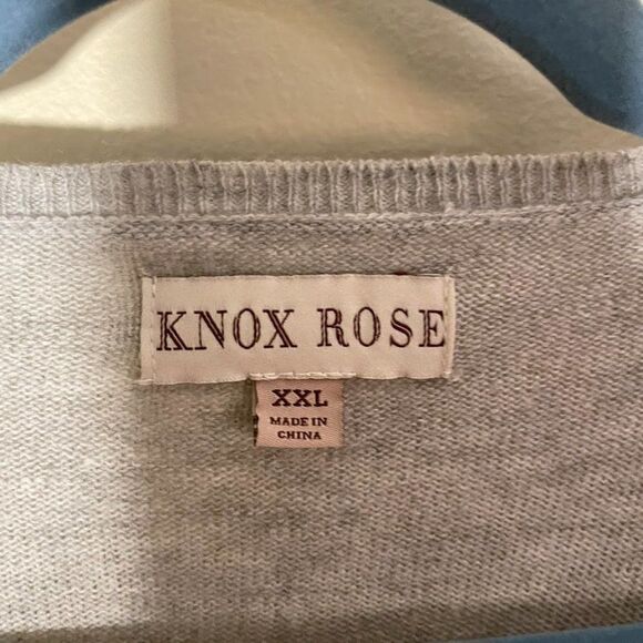 Knox Rose Fringe Sweater Women Size XXL Gray Sweater Cardigan Boho - Picture 5 of 9